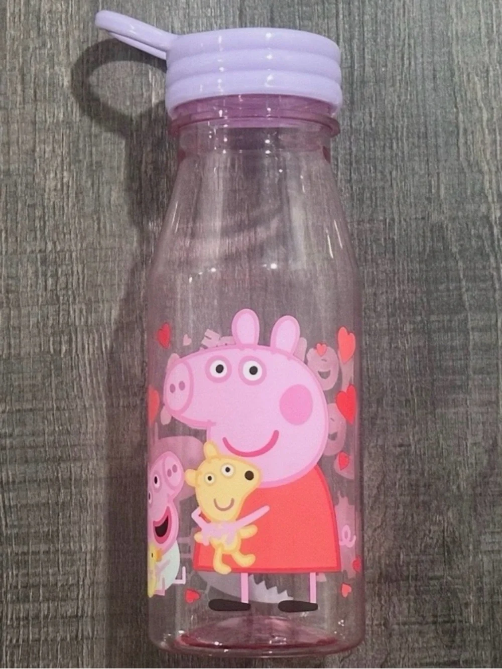 💞 New Peppa Pig 18oz Pink You Are Loved Water Bottle with Purple Lid